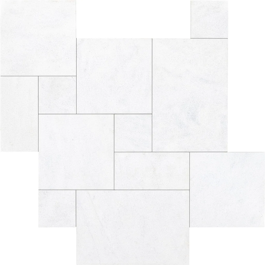 Ice White Marble, French pattern, 3 pcs
