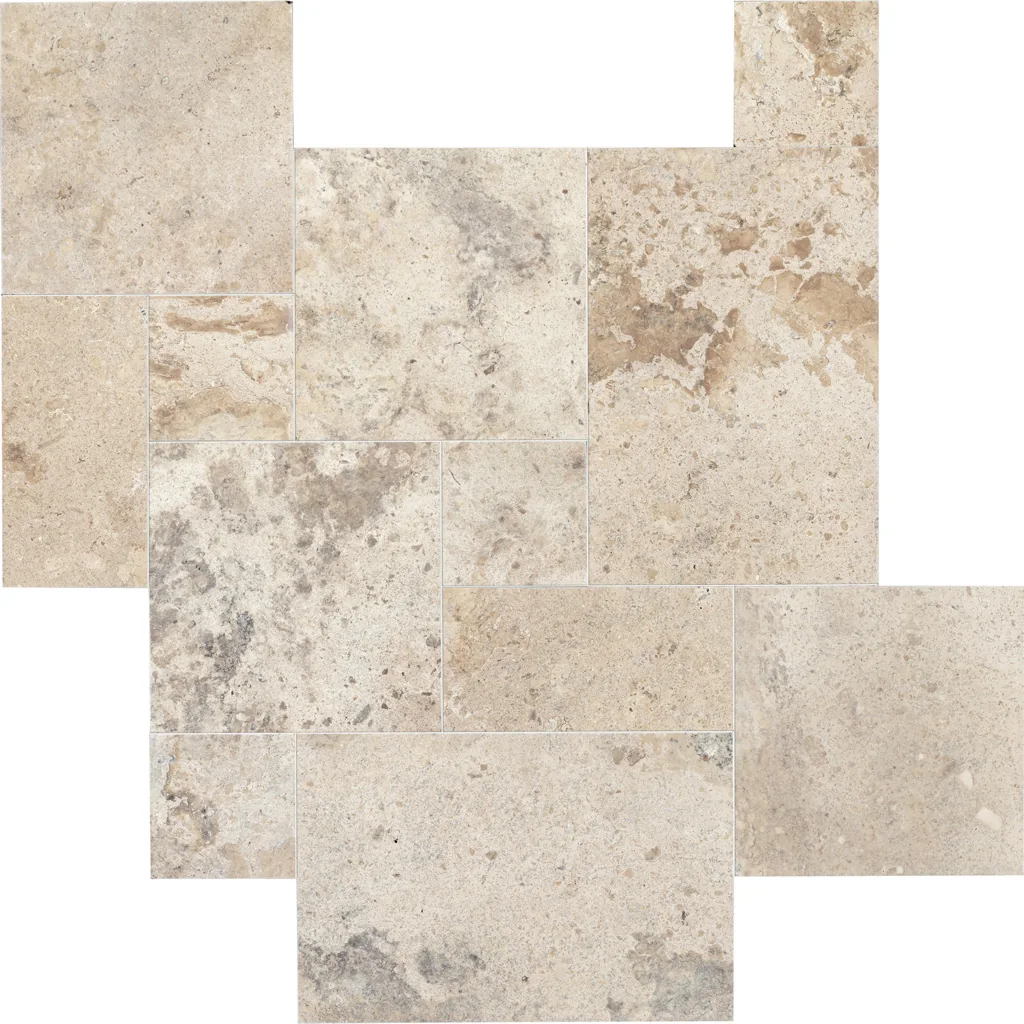 Light Mocha Travertine, French pattern, 3 pcs