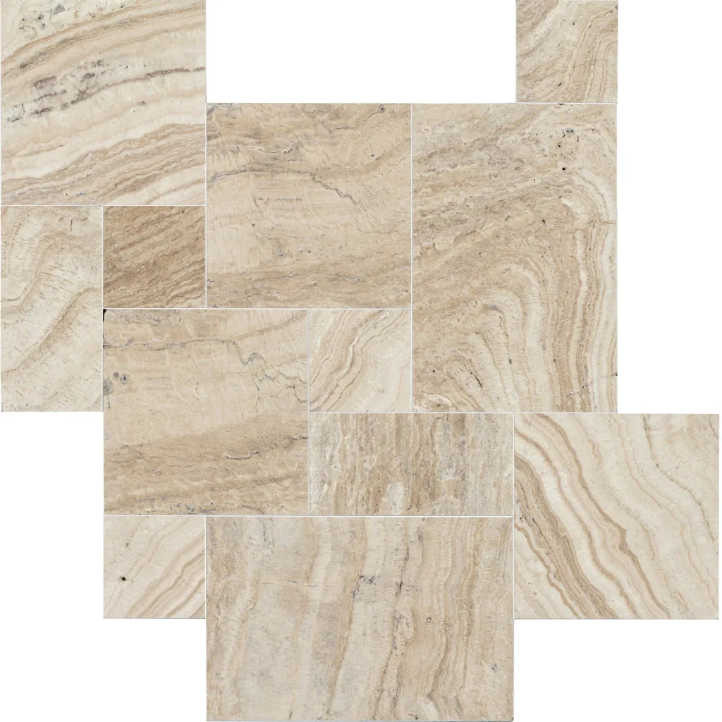 Malibu Travertine, French pattern, 3 pcs