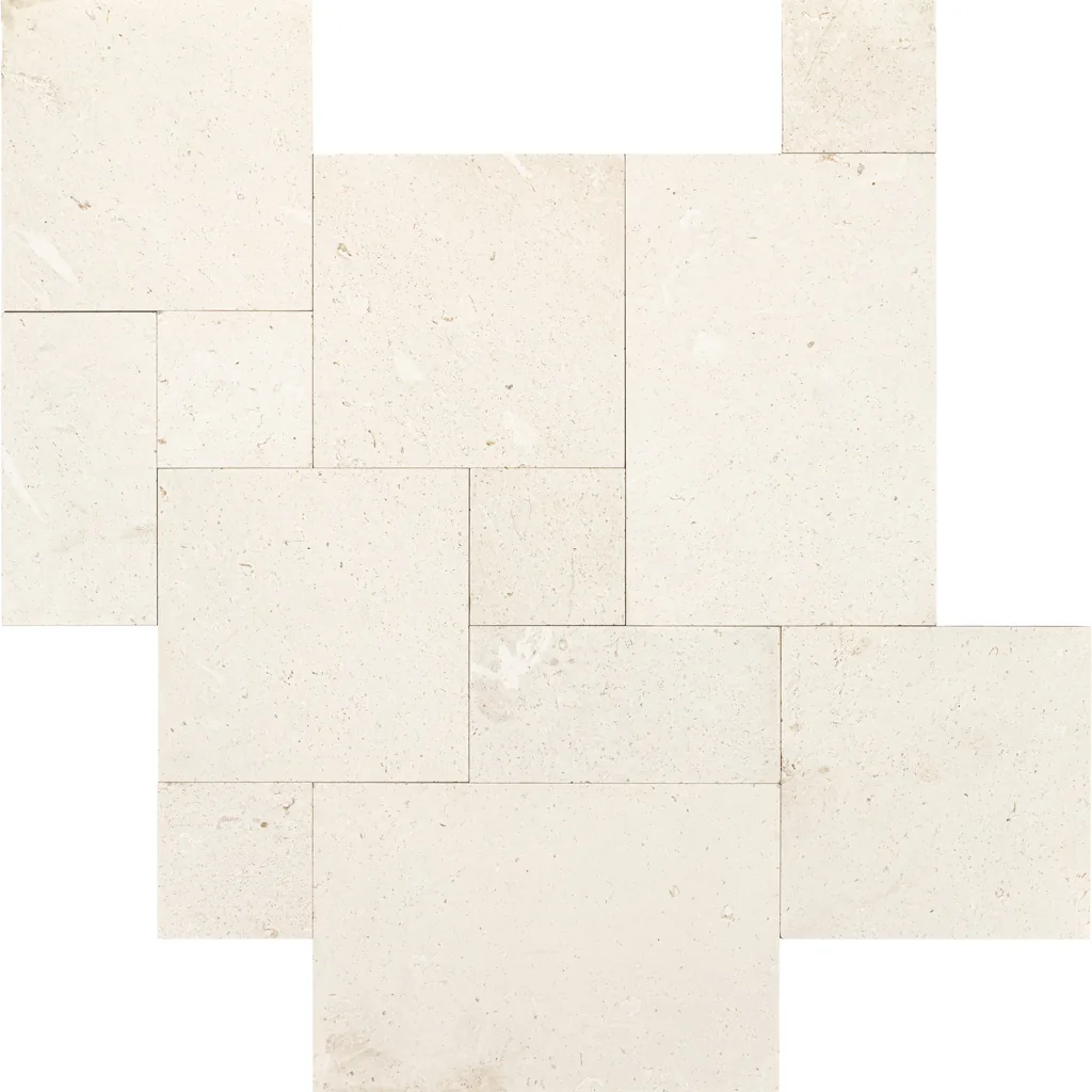Perla Blanca Limestone, Roman pattern, 4 pcs