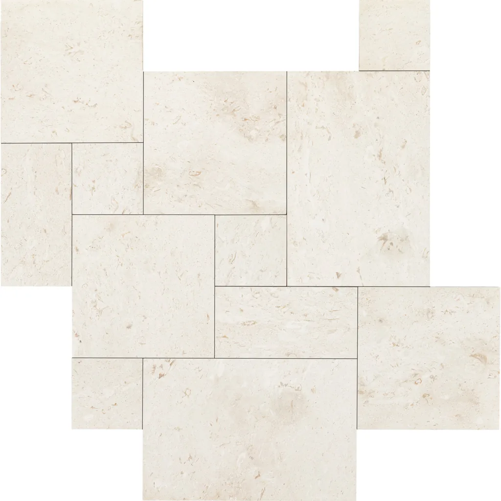 Shell Beige Limestone, French pattern, 3 pcs