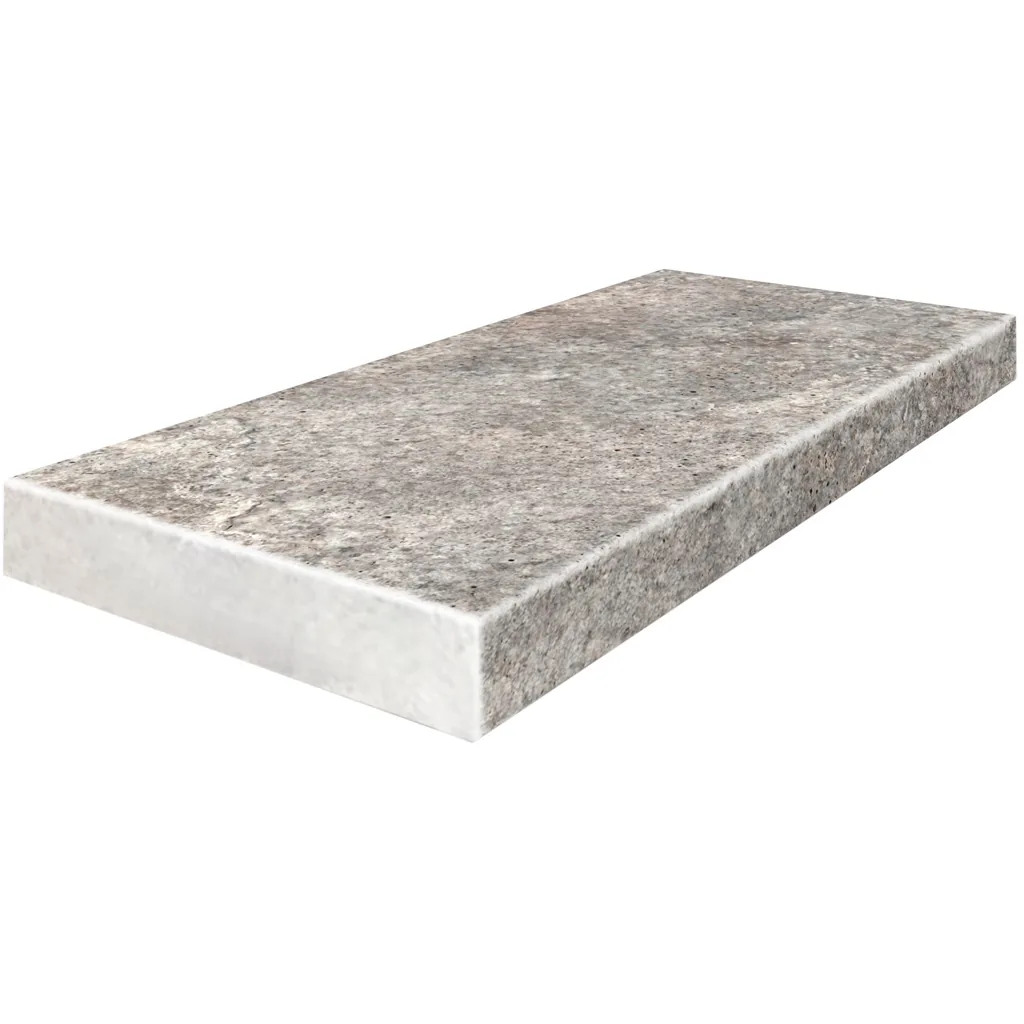 Silver Travertine coping