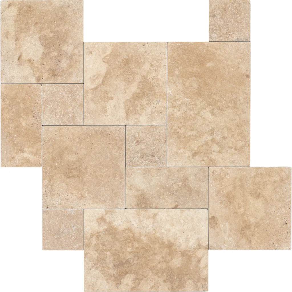 Walnut Travertine, French pattern, 3 pcs